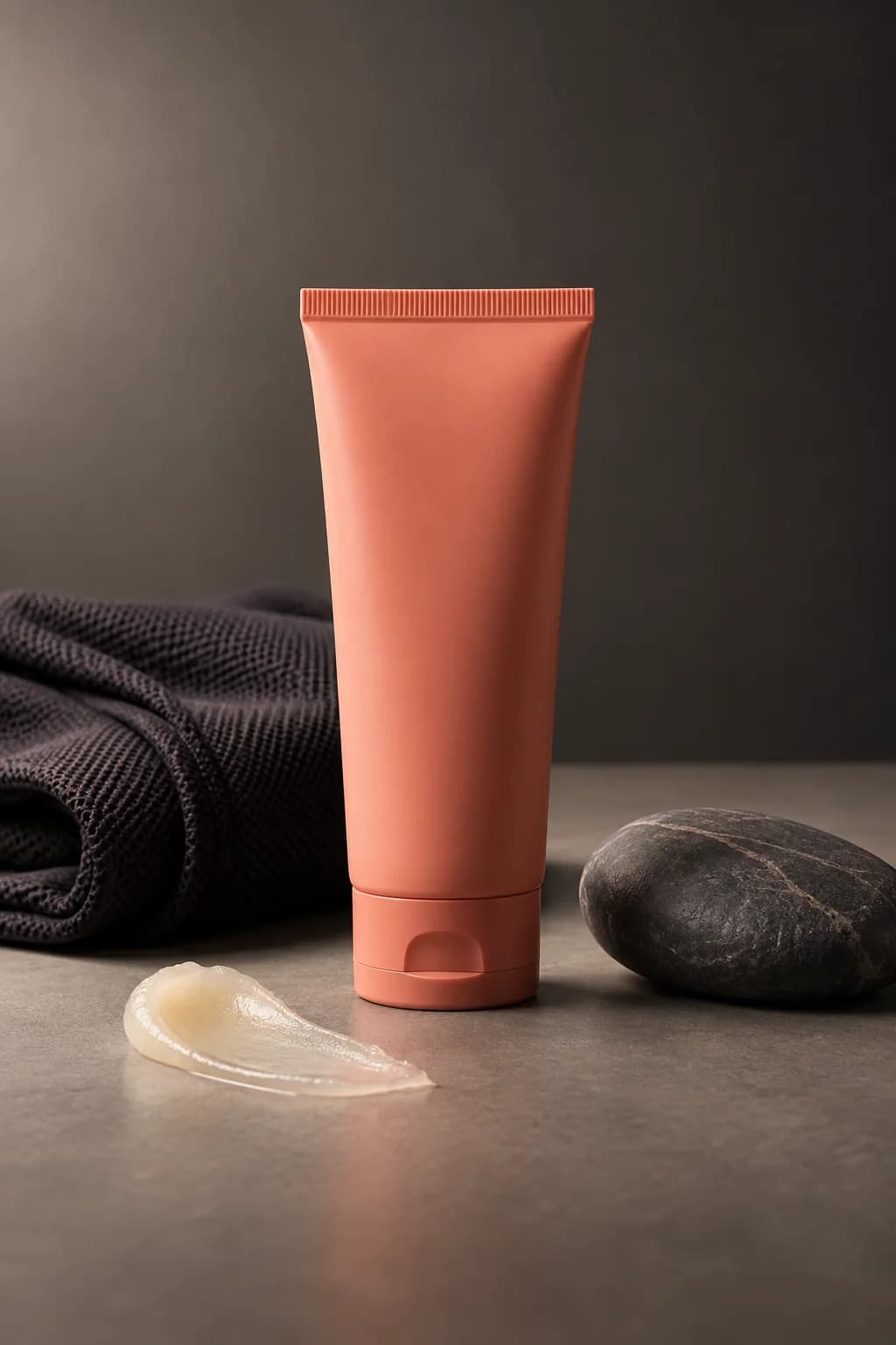 Fictional recovery balm campaign showing an unbranded product and texture